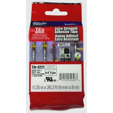 Brother P-Touch TZeS Industrial Tape, 3/8", Black on White