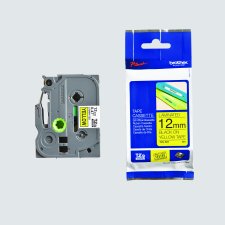Brother P-Touch TZ Tape, 1/2", Black on Yellow
