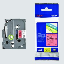 Brother P-Touch TZe Tape, 1", Black on Red