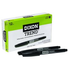 Dixon Trend Porous Point Pens, Fine Tip, Black, 12/bx