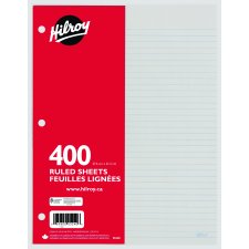 Hilroy Refill Sheets, 10-7/8" x 8-3/8", 400/pkg
