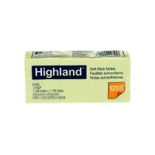 Highland Note Message Pads, 1-1/2" x 2", Yellow, 12/pkg