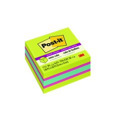 Post-it Super Stickey Notes Cube, 3" x 3", Assorted Colours