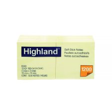 Highland Note Message Pads, 3" x 3", Yellow, 12/pkg