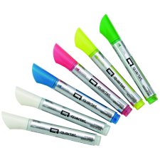 Quartet Glass Board Neon Markers, Bullet Tip, Assorted Colours, 6/pkg