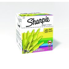 Sharpie Tank Highlighters, Chisel Tip, Yellow, 36/bx
