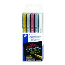 Staedtler Metallic Markers , Assorted, 5/pkg