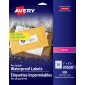 Avery Waterproof Labels, 1" x 2-5/8", Laser, White, 300/pkg