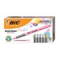 BIC Brite Liner Grip Pastel Highlighters, Chisel Tip, Assorted Pastel Colours, 12/bx