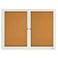 Quartet Enclosed Bulletin Cork Board, 2-Door, 36" x 48", Aluminum Frame
