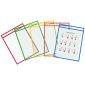 Davis Group QuickFit Educational Dry-Erase Pockets, 9" x 12", Assorted Colours, 10/pkg