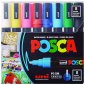uni-ball POSCA Water-Based Paint Markers, Medium Tip, Assorted,  8/pkg