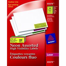 Avery Neon Laser Labels, Assorted