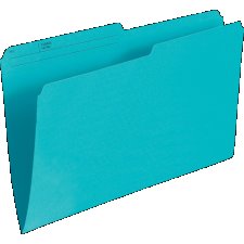 Basics Coloured Reversible File Folders, Legal, Light Teal, 100/box