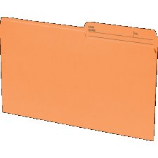 Basics Coloured Reversible File Folders, Legal, Orange, 100/box