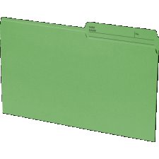Basics Coloured Reversible File Folders, Legal, Green, 100/box