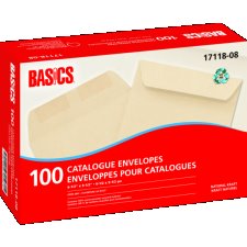 Basics&reg; Catalogue Envelopes, Natural Kraft, 6-1/2" x 9-1/2", 100/pkg