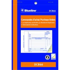 Blueline Carbonless Purchase Orders, 2-part, 5-3/8" x 8", Bilingual