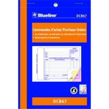 Blueline Carbonless Purchase Orders, 3-part, 5-3/8" x 8", Bilingual