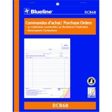 Blueline Carbonless Purchase Orders, 3-part, 8-1/2" x 11", Bilingual