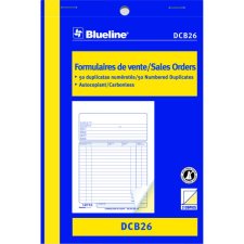 Blueline Carbonless Sales Orders, 2-part, 5-3/8" x 8", Bilingual