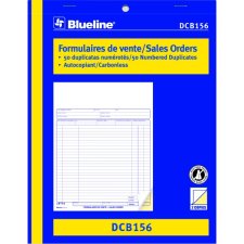 Blueline Carbonless Sales Orders, 2-part, 8-1/2" x 11", Bilingual