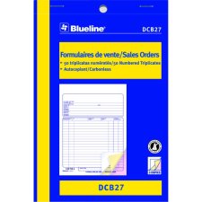Blueline Carbonless Sales Orders, 3-part, 5-3/8" x 8", Bilingual