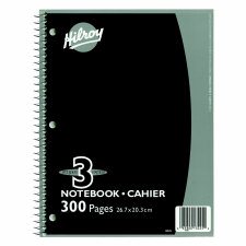 Hilroy 3-Subject Notebook, 10-1/2" x 8", 300 Pages, Blue