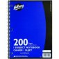 Hilroy 1 Subject Notebook, 3-hole Punched, 10-1/2" x 8", 200 pages, Blue