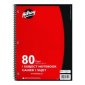 Hilroy 1 Subject Notebook, 3-hole Punched, 10-1/2" x 8", 80 pages, Red