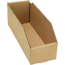 Mitchel Lincoln Deep Corrugated Parts Bin, 3-3/4" x 11-1/4" x 4-1/2", Beige