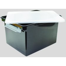 Storex Locking Handle Letter/Legal File Utility Tote, Black