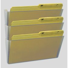 Storex Unbreakable Wall Pocket Legal, Clear, 3/pkg