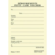 Blueline® Petty Cash Voucher Pads 3-1/2x5" Bilingual 10/pkg