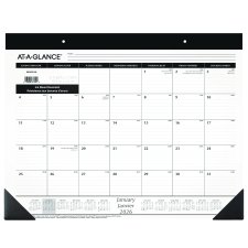AT-A-GLANCE® Monthly Desk Pad, 22" x 17", Bilingual