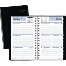 AT-A-GLANCE® Weekly Desk Diary, 6" x 3-3/4", Bilingual, Black