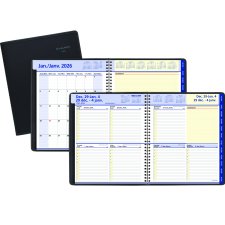 AT-A-GLANCE® QuickNotes® Weekly/Monthly Diary, 9-7/8" x 8", Bilingual, Black