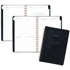 AT-A-GLANCE® Signature Collection Weekly/Monthly Planner, 8-1/2" x 6", Bilingual, Black