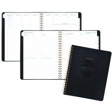 AT-A-GLANCE® Signature Collection Weekly/Monthly Planner, 11-1/4" x 9", Bilingual, Black