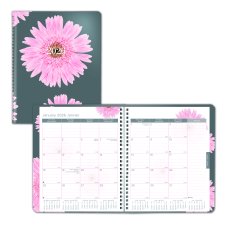 Blueline® Essential Pink Ribbon Monthly Planner, 8-7/8" x 7-7/8", Bilingual, Pink Daisy Design