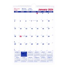 Brownline® Wall Calendar Monthly, 8" x 11"