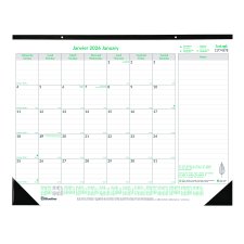 Blueline® Ecologix Monthly Desk Pad, 22" x 17", Bilingual