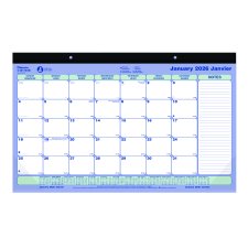 Blueline® Monthly Desk/Wall Calendar, 17-3/4" x 10-7/8", Bilingual