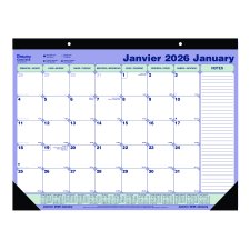 Blueline® Monthly Desk/Wall Calendar, 21-1/4" x 16", Bilingual