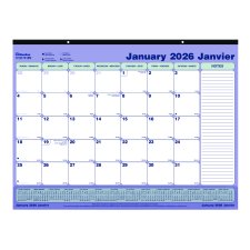 Blueline® Monthly Desk Pad, 21-1/4" x 16", Bilingual