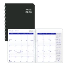 Blueline® DuraGlobe Monthly Planner, 8-7/8" x 7-1/8", Bilingual, Black