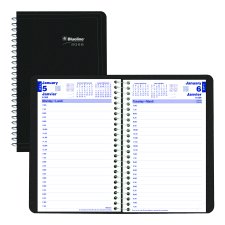 Blueline® Essential Daily Diary, 8" x 5", Bilingual, Black