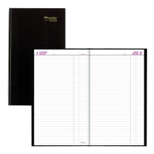 Brownline® Traditional Daily Journal, Hard Cover, 13-3/8" x 7-7/8", Black