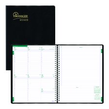 Blueline® Timanager® Weekly Planner, 11" x 8-1/2", Black