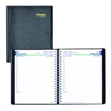 Blueline® Essential Daily Planner, 11" x 8-1/2", Bilingual, Black